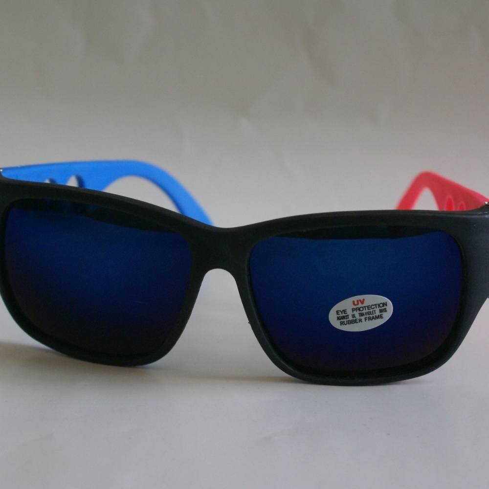 Vintage Rubber Neon 3 holes frame sunglasses